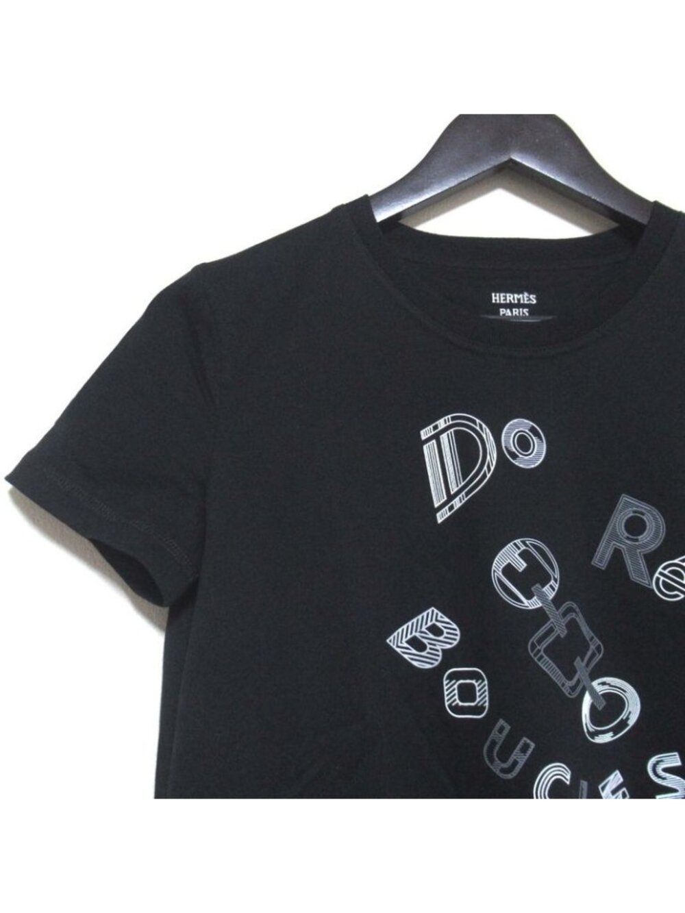 Hermes Short Sleeve Knee Length Cut And Sewn Dress Size 34 Black 23AW - Picture 3 of 8